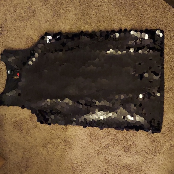 I.N.C. International Concepts Sequins Shift Dress Deep Black Size XL - Picture 3 of 9